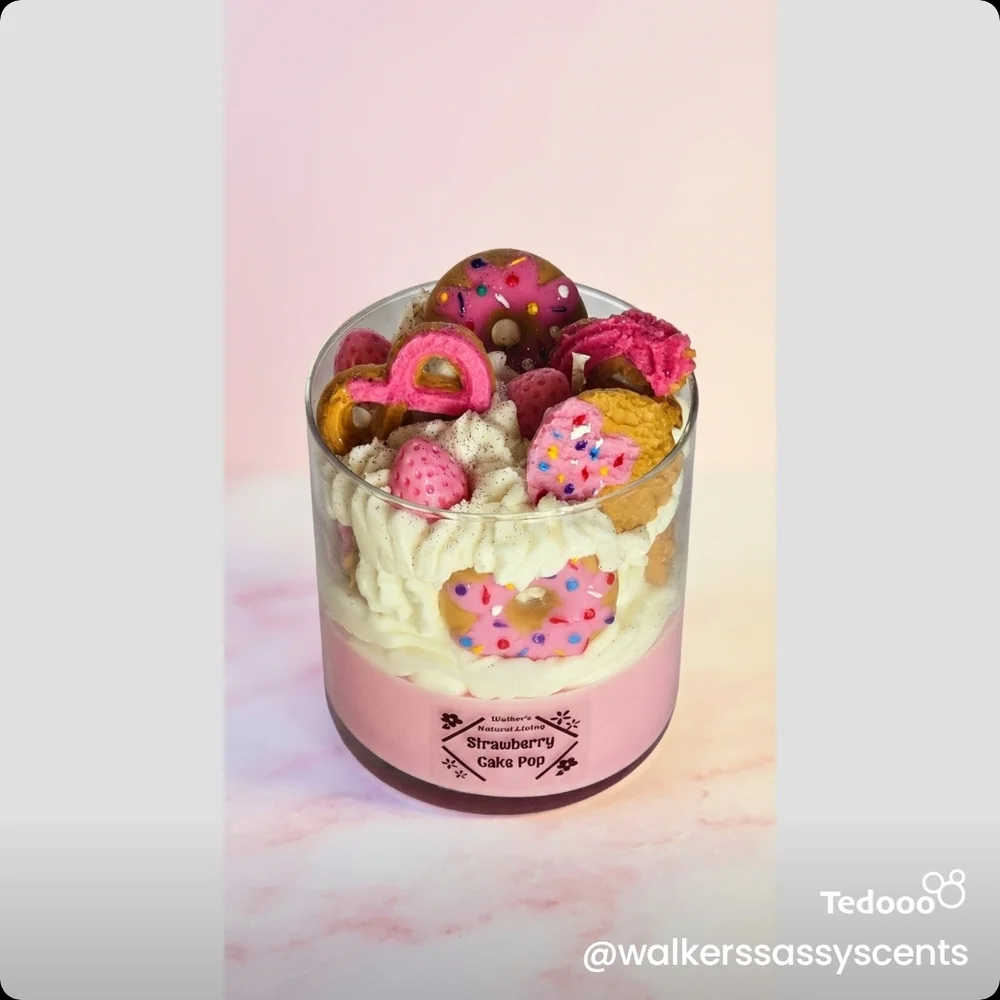 Strawberry Cake Pop Candle - Picture 2 of 4